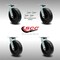 Service Caster 8 Inch SS Polyolefin Swivel Caster Set with Ball Bearing and Swivel Lock SCC SCC-SS30S820-POB-BSL-4 - alternate 5
